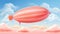 Majestic Mystical Airship Gracefully Soaring Through Pastel-Colored Clouds in Empty Space