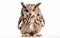 Majestic Night Hunter Owl on White Background