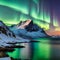 Majestic Night Peaks: Snowy mountains under a starry sky