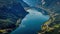 Majestic Norwegian Fjord: A Bird\\\'s Eye Perspective