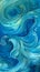 Majestic Ocean: A Closeup of Swirling Blue Waves and White Swirl