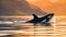 Majestic Orca Swimming Along Stunning Antarctic Coastline at Sunrise