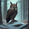 Majestic Owl in the Rainy Forest