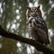 Majestic Owl in the Rainy Forest