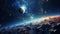 Majestic panorama of the solar system from the outer rim featuring vibrant planets against a star-studded backdrop