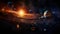 Majestic panorama of the solar system from the outer rim featuring vibrant planets against a star-studded backdrop