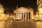 Majestic Pantheon and the Fountain by night on Piazza della Rotonda in Rome, Italy