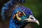 Majestic Peacock bird closeup. Generate Ai