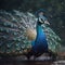 A Majestic Peacock Displaying its Feathers