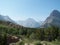 Majestic peaks rise above glacier carved valleys in Glacier National Park