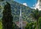 Majestic Petropolis Cathedral with Green Mountain Background