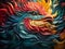 Majestic Phoenix in Colorful Abstract Feathers