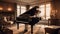 Majestic pianist playing classical music on antique piano generated by AI