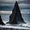 Majestic place of the stormy Atlantic ocean. Basalt rocks \\\