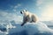 Majestic polar bear on iceberg, a solitary guardian of icy realms