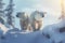 Majestic polar bears in their natural habitat, representing the unique wildlife experiences available in Alaska. Generative Ai