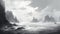 Majestic Ports: Captivating Stormy Seas And Alien Worlds In Monochromatic Gothic Style