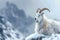 Majestic presence Mountain goat in the snow, space for text