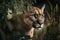 Majestic Puma in the jungle close up shot, gerative AI