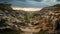 Majestic Rainy Canyon Scene A Decaying Landscapes Masterpiece