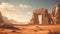Majestic Relic Unearthed: Desert\\\'s Enigmatic Stone Gate Ruin Stands in Silence