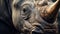 Majestic Rhino: A Close-up Portrait Of Wild Sumatran Wildlife