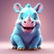 Majestic Rhino Radiance: Highly Detailed 3D Illustration
