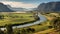 A Majestic River In A Picturesque Valley