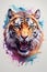 Majestic Roar: Intricate Tiger Head Illustration for Contemporary T-Shirt Art