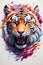 Majestic Roar: Intricate Tiger Head Illustration for Contemporary T-Shirt Art