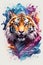 Majestic Roar: Intricate Tiger Head Illustration for Contemporary T-Shirt Art