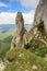 Majestic rock tower in mountains,Piatra Craiului mountains,Carpathians,Romania