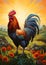 Majestic Rooster: A Sublime Mascot with a Brass Beak, Standing P