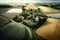 Majestic Rural Landscape: Aerial View. Generative Ai