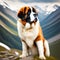 Majestic Saint Bernard Enjoying a Winter\'s Nap in the Alps