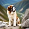 Majestic Saint Bernard Enjoying a Winter\'s Nap in the Alps