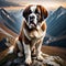 Majestic Saint Bernard Enjoying a Winter\'s Nap in the Alps