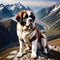 Majestic Saint Bernard Enjoying a Winter\'s Nap in the Alps