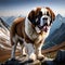 Majestic Saint Bernard Enjoying a Winter\'s Nap in the Alps