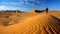 Majestic sand dunes in Africa, a tranquil desert adventure