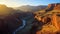 Majestic sandstone cliff, nature beauty in panoramic view generated by AI