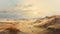 Majestic Sandy Dunes: A Striking Antique Painting Of Dutch Landscapes