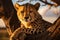 Majestic scene Cheetah lounging on a tree in Serengeti