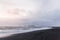 majestic seacoast with wavy sea and cliffs, vik dyrholaey, reynisfjara