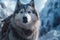 A majestic Siberian Husky leading its owner on a thrilling adventure through a scenic snowy landscape. Generative Ai