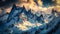 Majestic Snow-Covered Mountain Peaks - AI Generated Image