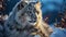 Majestic snow leopard, a big cat in the wilderness generated by AI