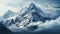 Majestic snowcapped mountains create awe inspiring panoramic landscapes generated by AI