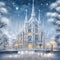 Majestic Snowflake Cathedral in a Winter Wonderland
