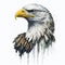 Majestic Sovereignty: A Captivating Watercolor Portrait of an Adult Bald Eagle